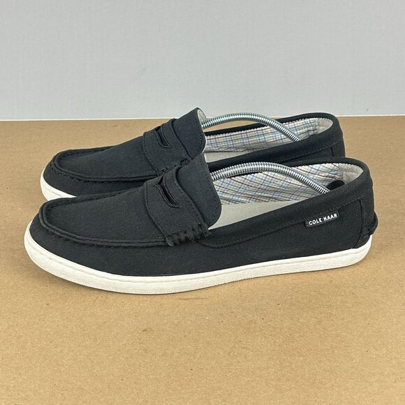 Cole Haan Nantucket Canvas Penny Loafers Mens 9.5 Black Comfort Casual Slip On - Picture 1 of 11